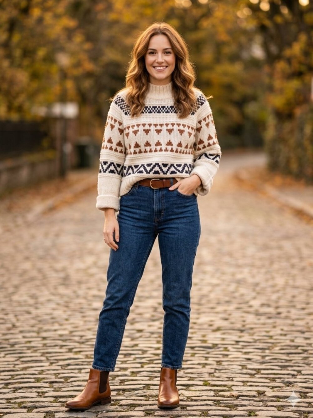 Universal Thread Fair Isle Mock Neck Pullover Sweater
